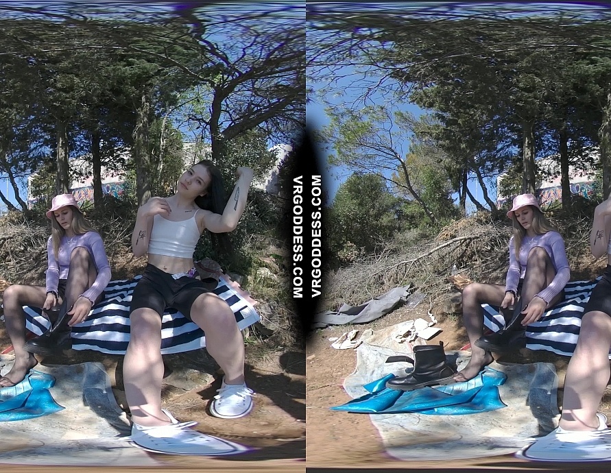 VR Goddess josie, Matty Mila Perez Matty And Josie Public Masturbation Outdoors Next To Abandoned Building